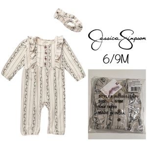 🆕JESSICA SIMPSON BABY - FLORAL JUMPSUIT SLEEPER - 6/9M - NWT
